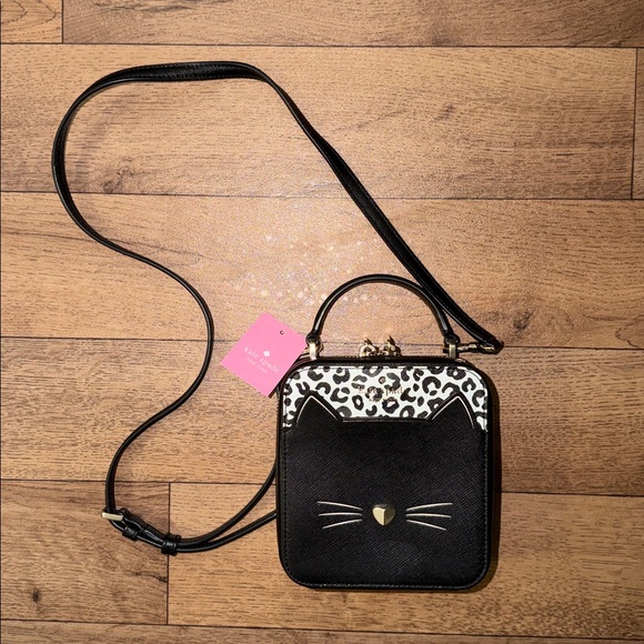 Kate Spade New York Meow Cat Daisy Vanity Crossbody Purse NWT Animal Print Rare - Picture 3 of 16